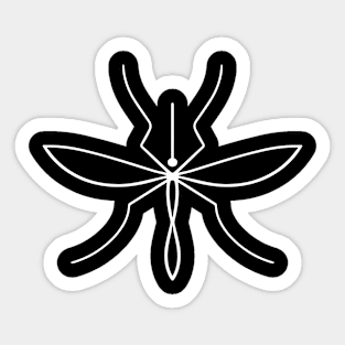 Buzzing Intrigue: Mosquito Art Line Sticker